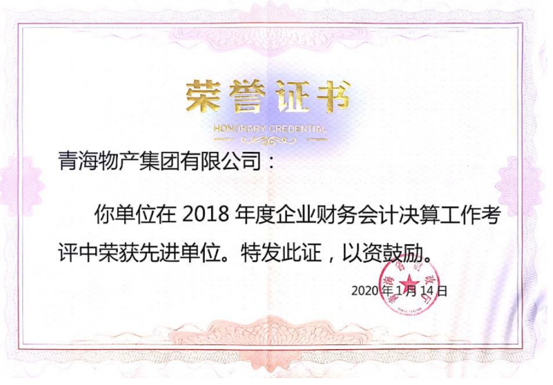 省財政廳表彰2018年度企業(yè)財務決算和2019年度企業(yè)財務快報工作先進集體